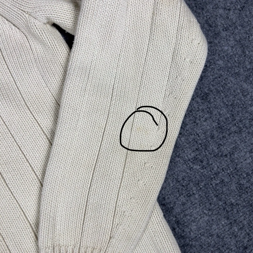 Polo Jeans Ralph Lauren Cream Ribbed Quarter Zip Sweater Cotton Knit Pullover
